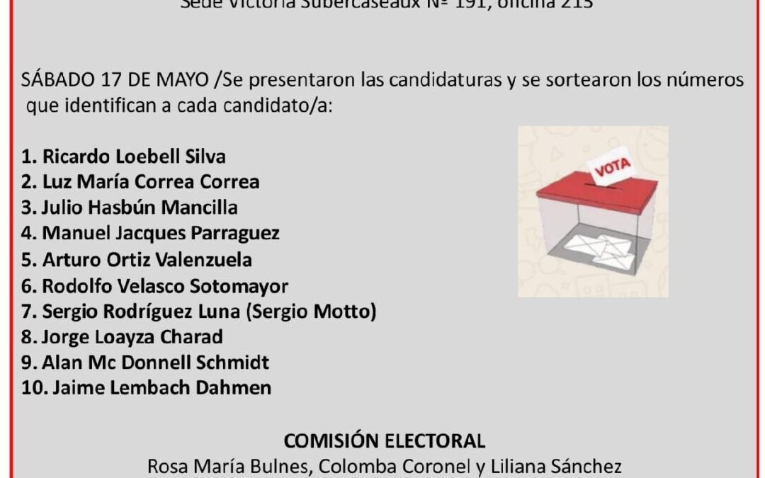 Este sábado 24: Elecciones en nuestra Junta de Vecinos PARQUE FORESTAL